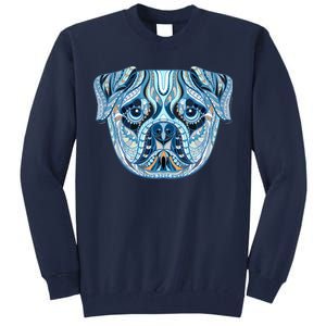 Cool Ethnic Trippy Pug Dog Face Tall Sweatshirt