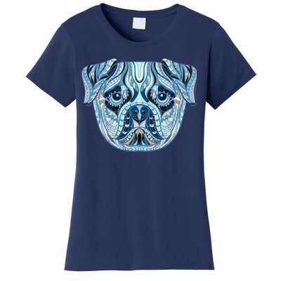 Cool Ethnic Trippy Pug Dog Face Women's T-Shirt