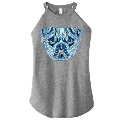 Cool Ethnic Trippy Pug Dog Face Women's Perfect Tri Rocker Tank