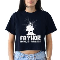 Cool Father's Day Mighty FATHOR  Crop Top