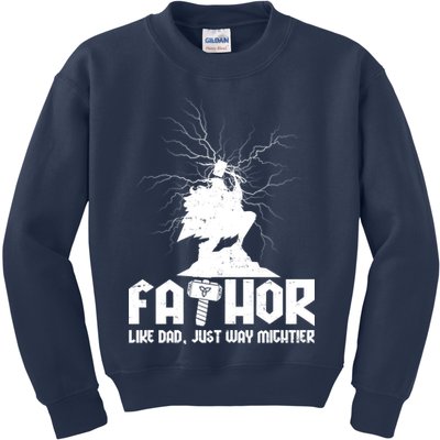 Cool Father's Day Mighty FATHOR  Kids Sweatshirt