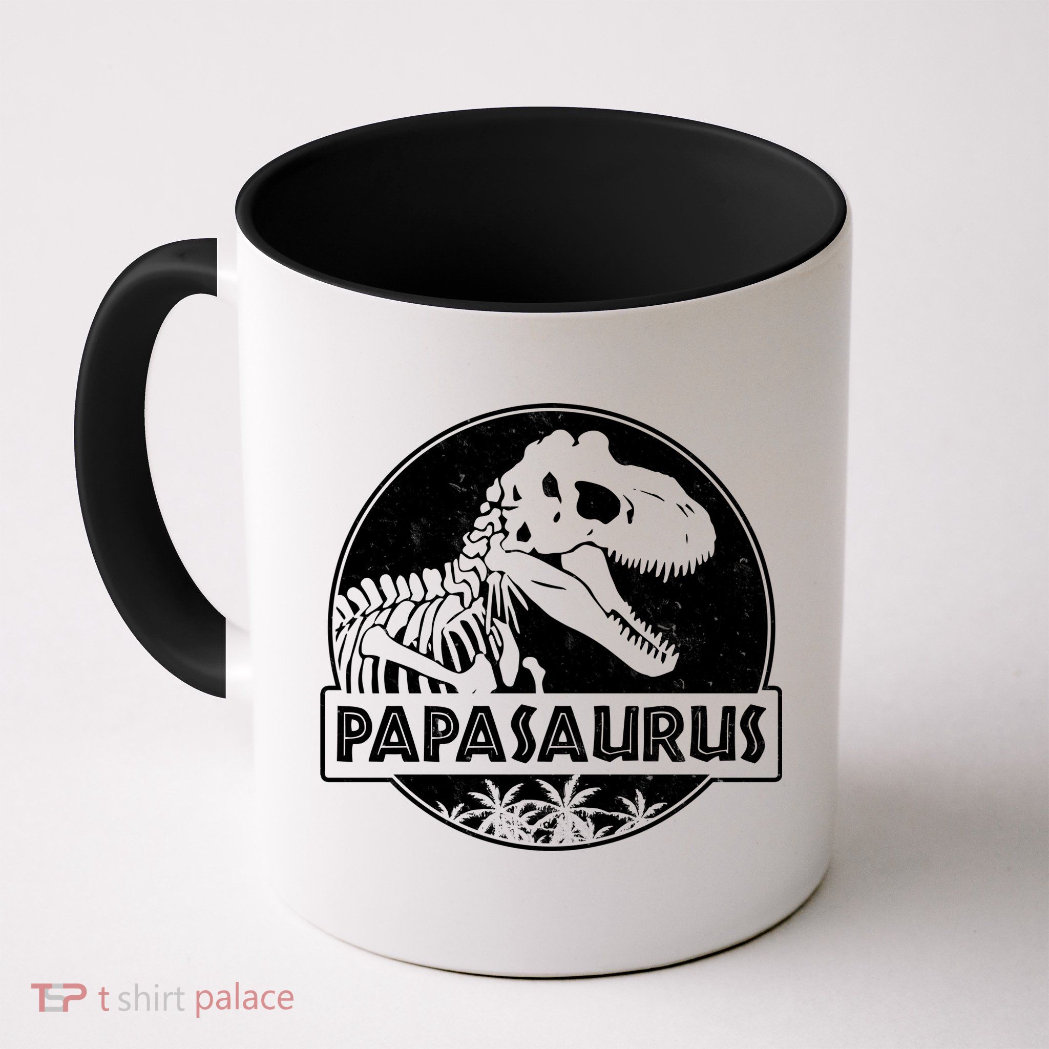 Cool Father's Day Papasaurus Emblem Coffee Mug