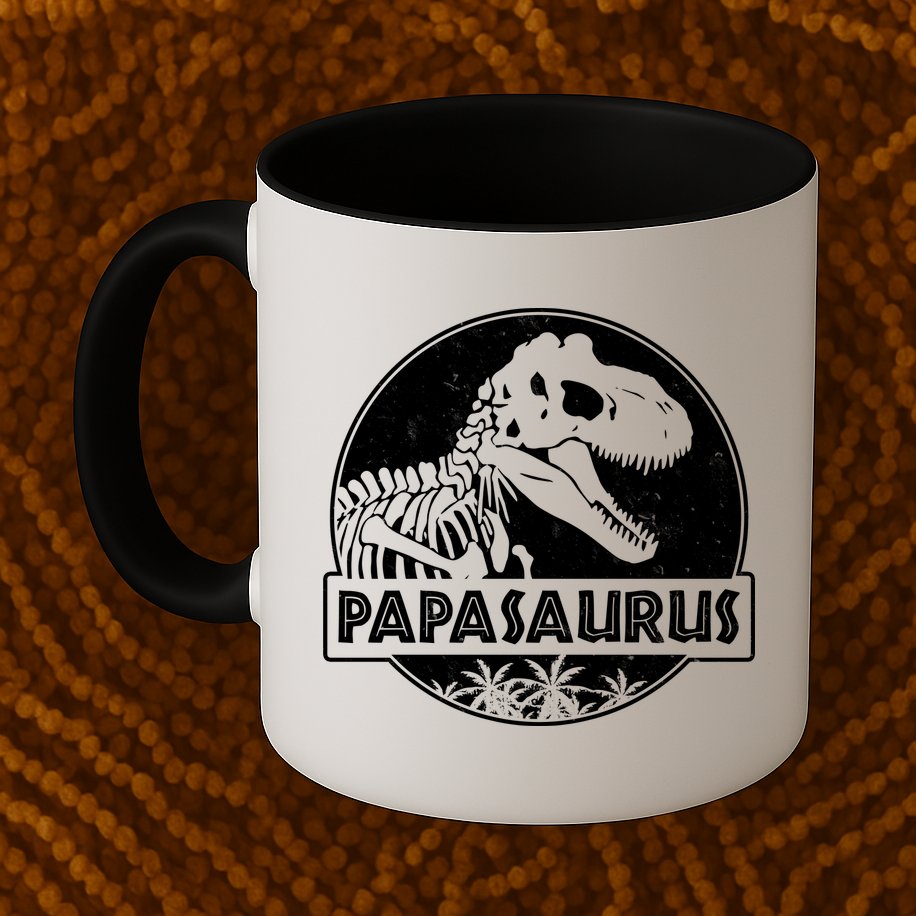 Cool Father's Day Papasaurus Emblem Mug