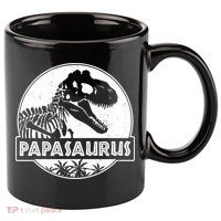 Cool Father's Day Papasaurus Emblem 11oz C Handle Ceramic Mug