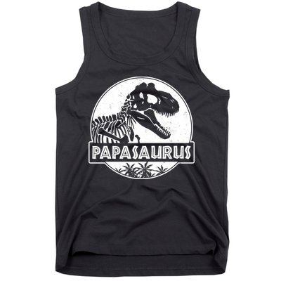 Cool Father's Day Papasaurus Emblem Tank Top