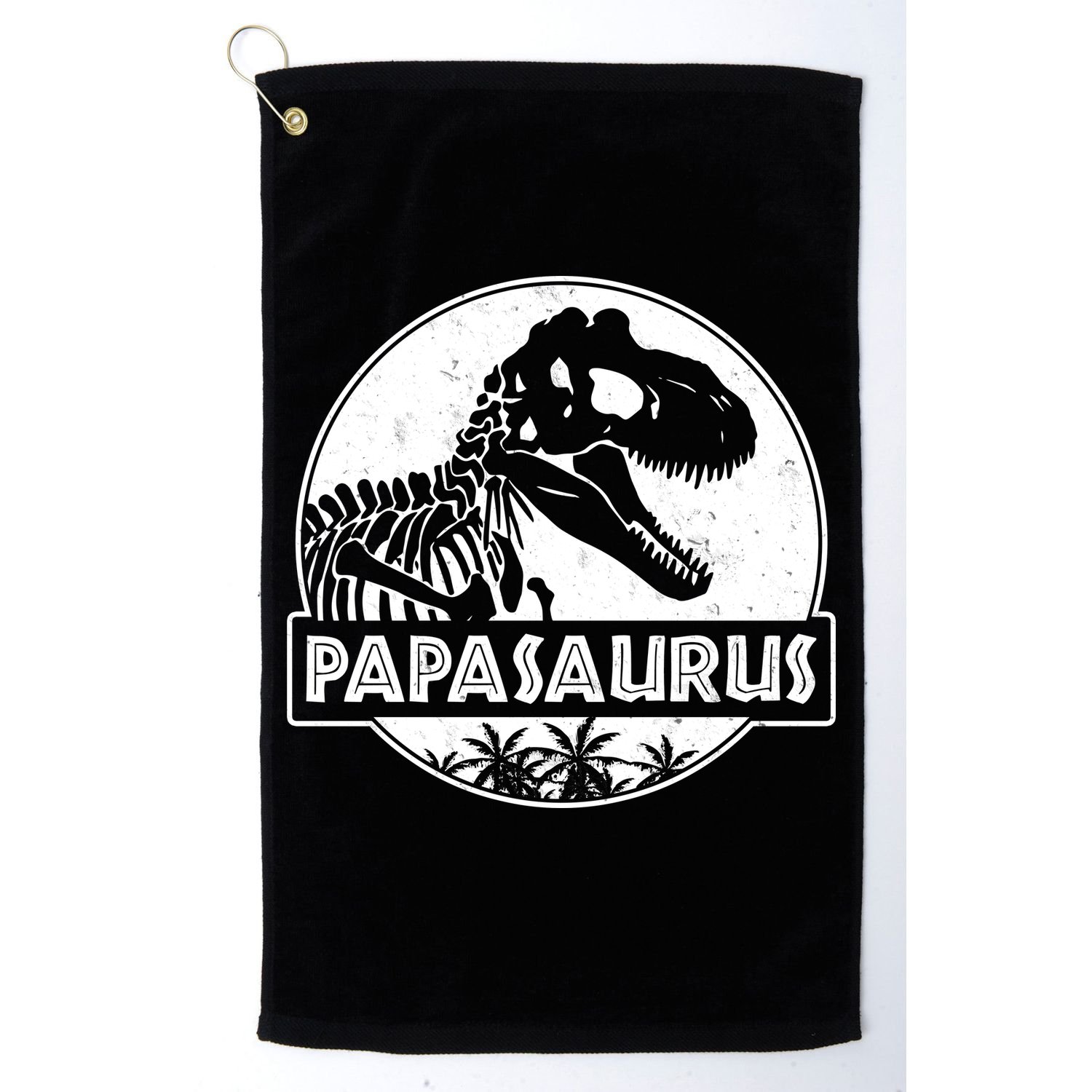 Cool Father's Day Papasaurus Emblem Golf Towel