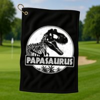 Cool Father's Day Papasaurus Emblem Golf Towel