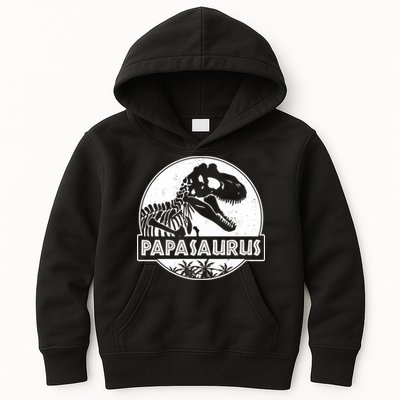 Cool Father's Day Papasaurus Emblem Kids Hoodie