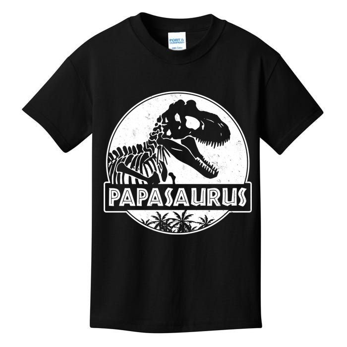 Cool Father's Day Papasaurus Emblem Kids T-Shirt