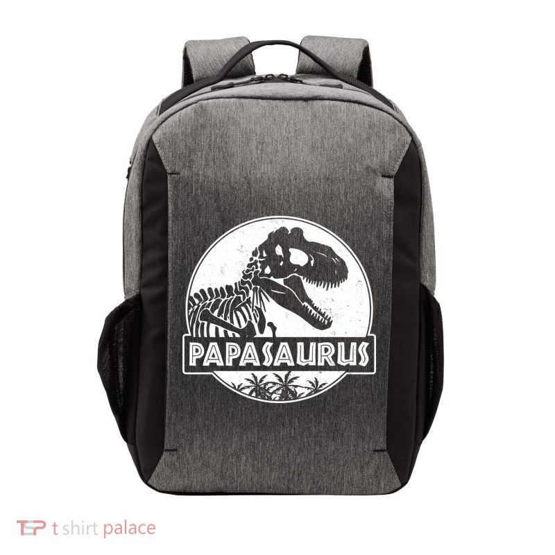 Cool Father's Day Papasaurus Emblem Vector Backpack