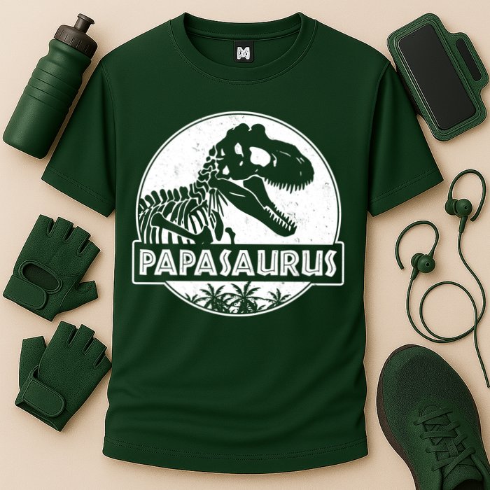 Cool Father's Day Papasaurus Emblem Cooling Performance Crew T-Shirt