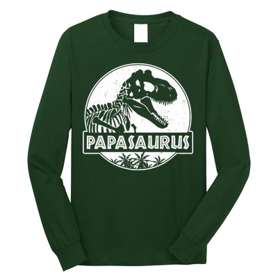 Cool Father's Day Papasaurus Emblem Long Sleeve Shirt