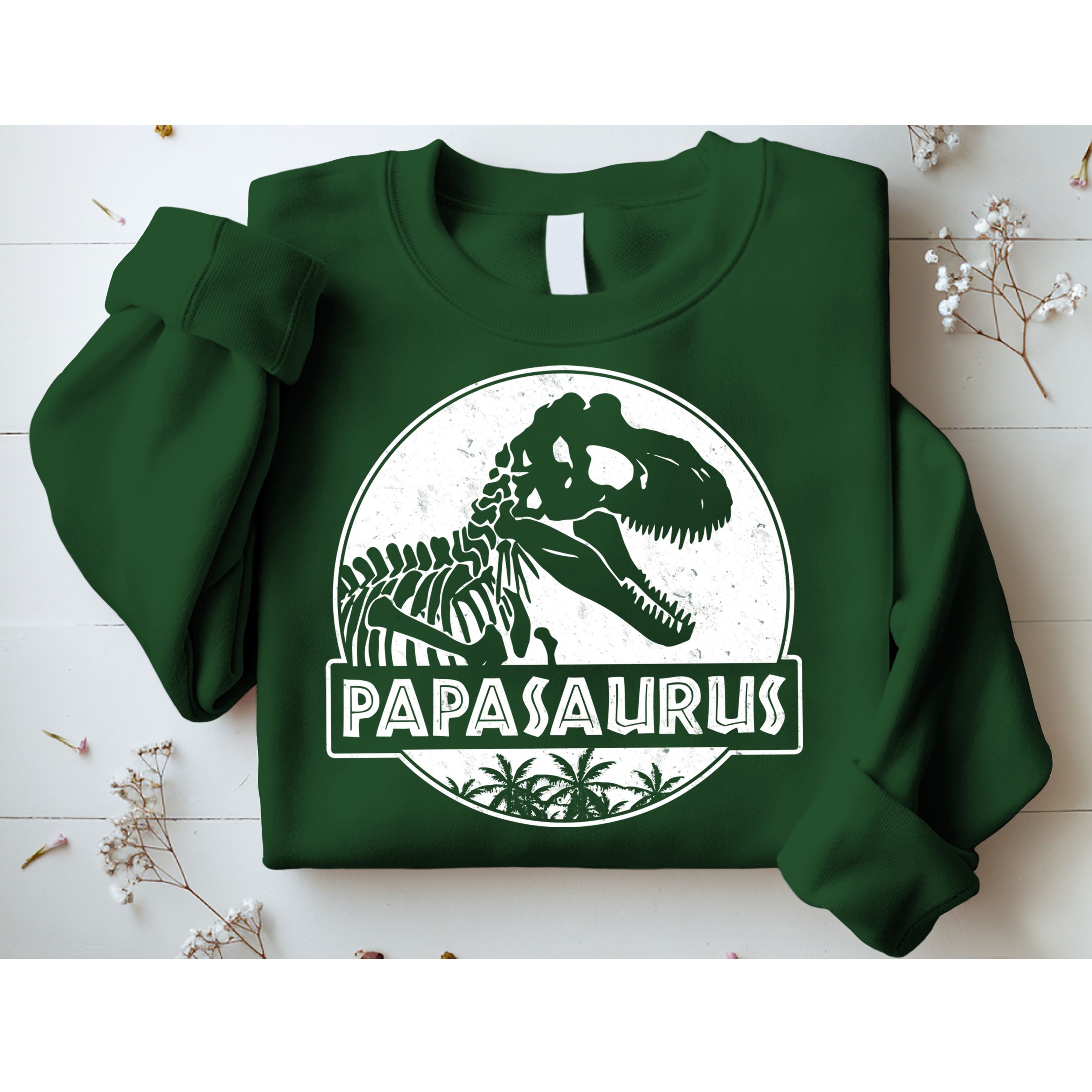 Cool Father's Day Papasaurus Emblem Sweatshirt