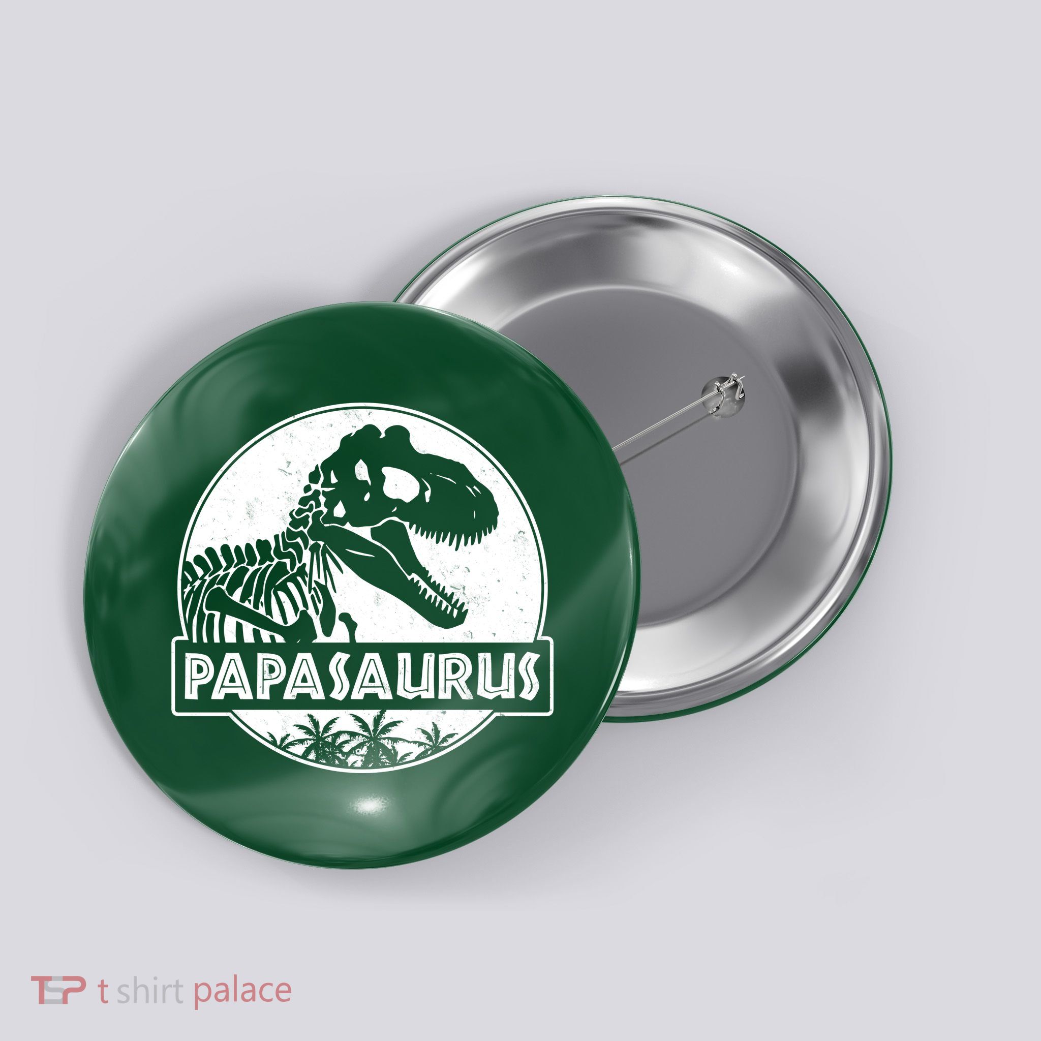 Cool Father's Day Papasaurus Emblem Button