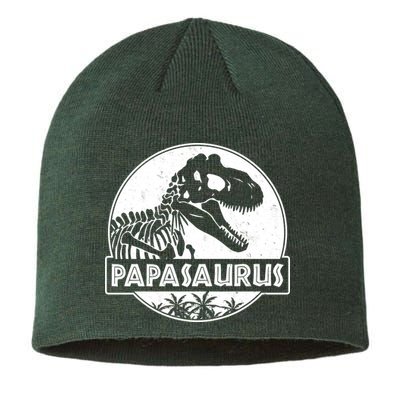 Cool Father's Day Papasaurus Emblem Sustainable Beanie