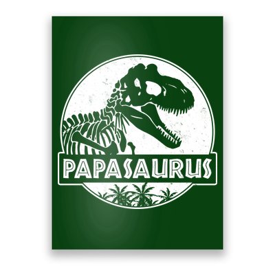 Cool Father's Day Papasaurus Emblem Poster