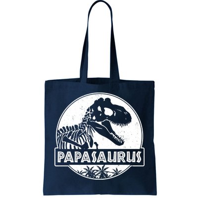 Cool Father's Day Papasaurus Emblem Tote Bag