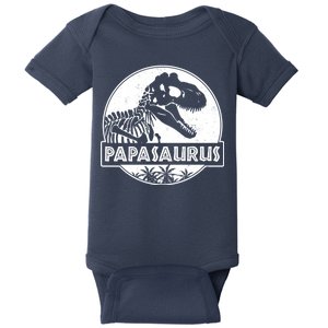 Cool Father's Day Papasaurus Emblem Baby Bodysuit