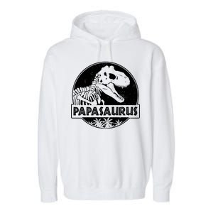 Cool Father's Day Papasaurus Emblem Garment-Dyed Fleece Hoodie