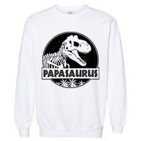Cool Father's Day Papasaurus Emblem Garment-Dyed Sweatshirt