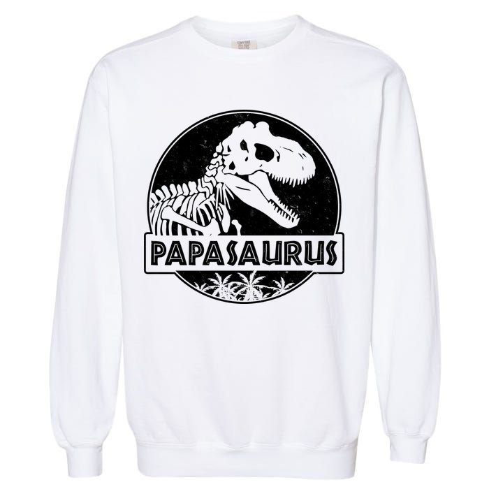 Cool Father's Day Papasaurus Emblem Garment-Dyed Sweatshirt