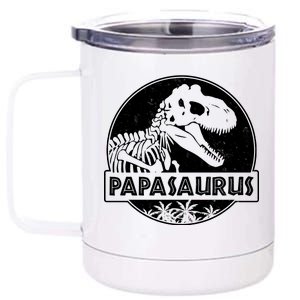 Cool Father's Day Papasaurus Emblem 12 oz Stainless Steel Tumbler Cup