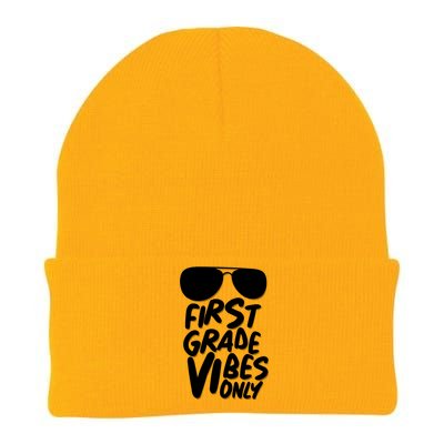 Cool First Grade Vibes Only Back to School Knit Cap Winter Beanie