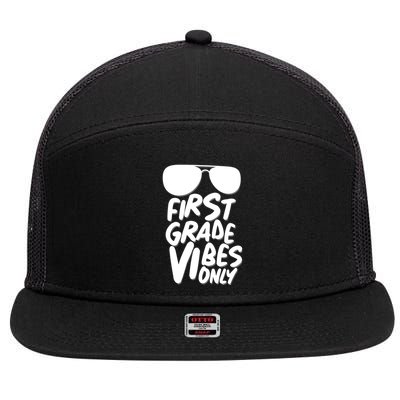 Cool First Grade Vibes Only Back to School 7 Panel Mesh Trucker Snapback Hat
