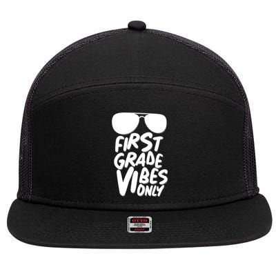 Cool First Grade Vibes Only Back to School 7 Panel Mesh Trucker Snapback Hat