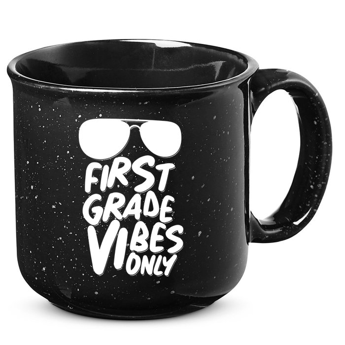 Cool First Grade Vibes Only Back to School 15oz Campfire Ceramic Mug