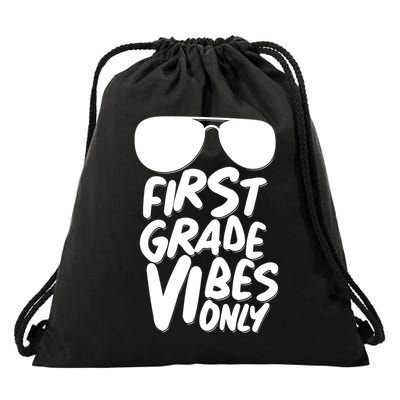 Cool First Grade Vibes Only Back to School Drawstring Bag