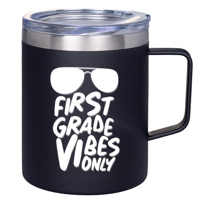 Cool First Grade Vibes Only Back to School 12oz Stainless Steel Coffee Mug