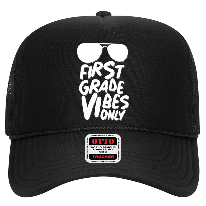 Cool First Grade Vibes Only Back to School Trucker Hat