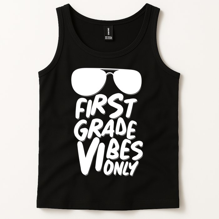 Cool First Grade Vibes Only Back to School Tank Top