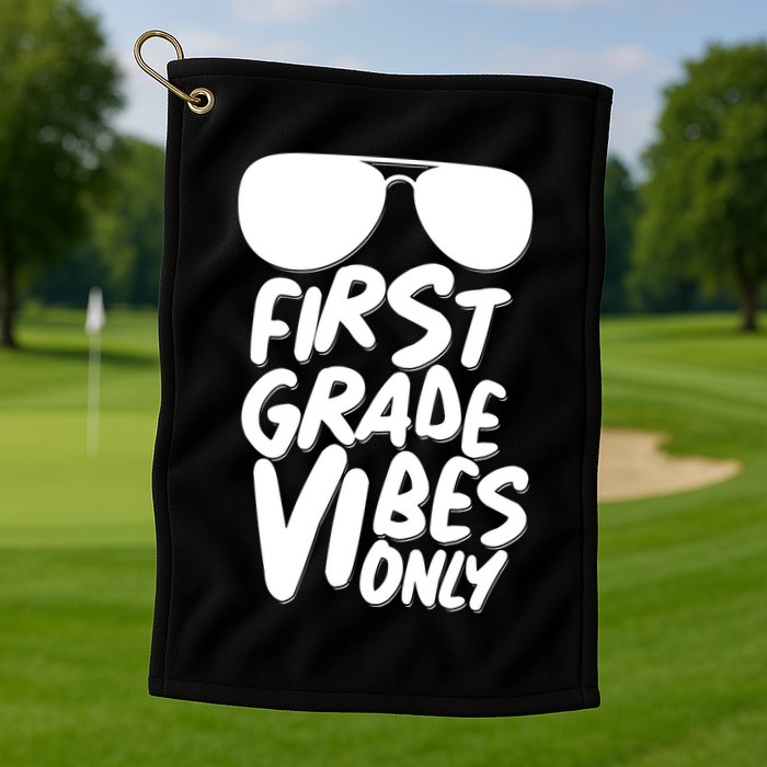 Cool First Grade Vibes Only Back to School Golf Towel