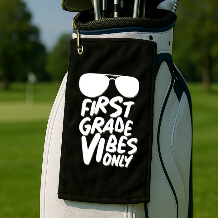 Cool First Grade Vibes Only Back to School Golf Towel