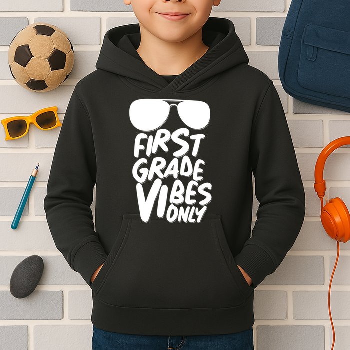 Cool First Grade Vibes Only Back to School Kids Hoodie