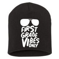 Cool First Grade Vibes Only Back to School Short Acrylic Beanie