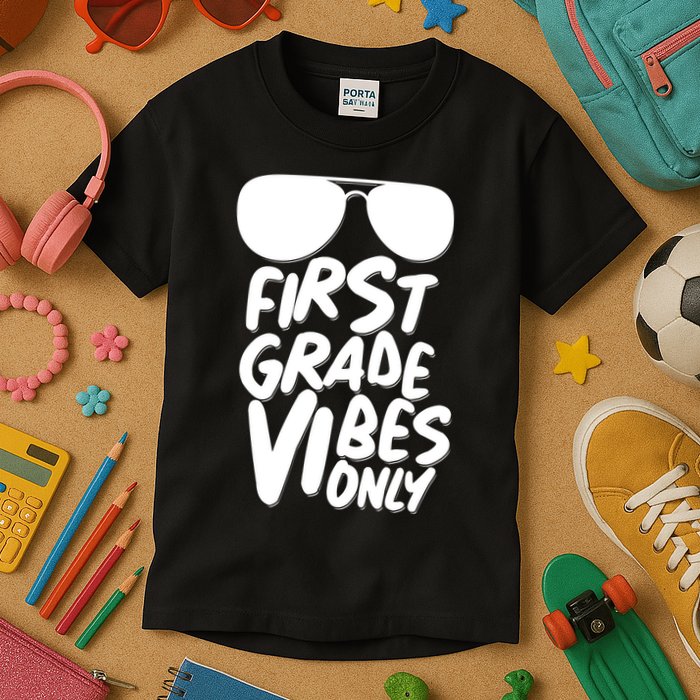 Cool First Grade Vibes Only Back to School Kids T-Shirt