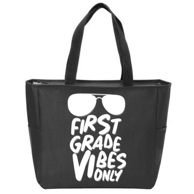 Cool First Grade Vibes Only Back to School Zip Tote Bag