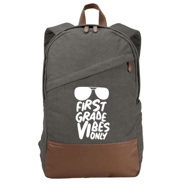 Cool First Grade Vibes Only Back to School Cotton Canvas Backpack