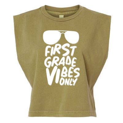 Cool First Grade Vibes Only Back to School Garment-Dyed Women's Muscle Tee