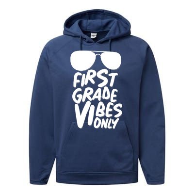 Cool First Grade Vibes Only Back to School Performance Fleece Hoodie