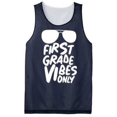 Cool First Grade Vibes Only Back to School Mesh Reversible Basketball Jersey Tank