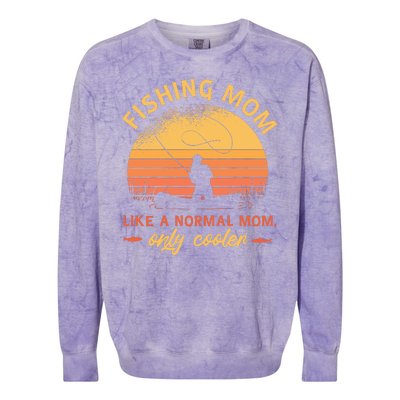 Cool Fishing Mom Colorblast Crewneck Sweatshirt