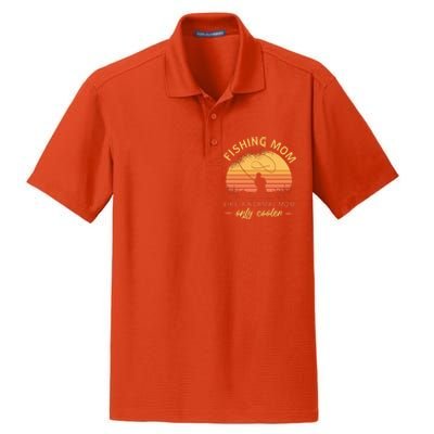 Cool Fishing Mom Dry Zone Grid Polo