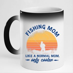 Cool Fishing Mom 11oz Black Color Changing Mug