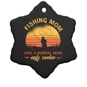 Cool Fishing Mom Ceramic Star Ornament