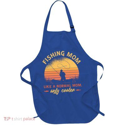 Cool Fishing Mom Full-Length Apron With Pockets
