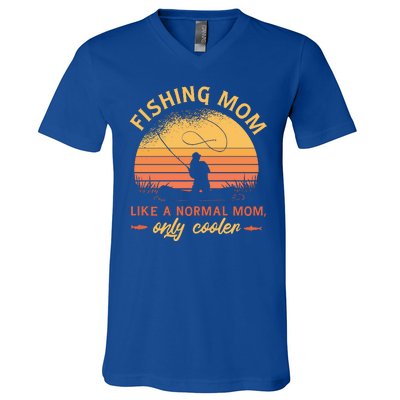 Cool Fishing Mom V-Neck T-Shirt